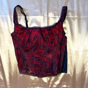 Lace boned cropped corset